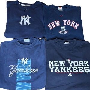 Vintage Lot (4) New York Yankees Nike Center Swoosh Majestic Shirts MLB